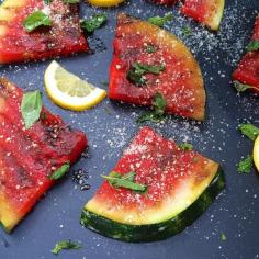 Grilled Watermelon Salad | Teaspoonofspice.com The ultimate summer fruit salad - so easy!