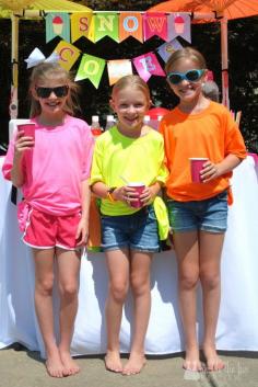 Neon snow cone stand - selling for charity. #confettifoundation