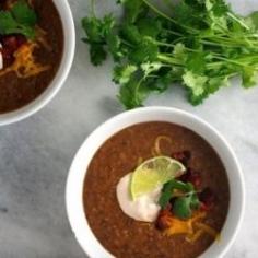 black bean soup with chipotle crema