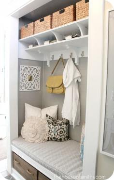 Remove closet doors to make a hallway nook.