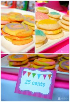Snow cone stand neon sugar cookies by Double the Fun Parties