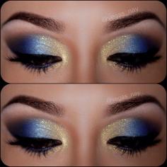 Feeling Blue using @motivescosmetics ...prime eyes and apply black pencil to crease; blend out using ONYX e/s and use transition color above crease is IN THE BUFF & throughout crease. Apply MYKONOS BLUE on outer lid, then CRYSTAL BLUE on mid lid; followed by GODDESS on inner lid. Finish w/ liquid liner and @Allison j.d.m House of Lashes in Pixie Luxe.