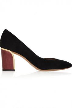 Chloé | Suede and lizard pumps