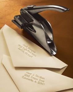 Address Embosser at Neiman Marcus. - Great for wedding invites and they're only $30