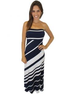 Navy and White Maxi Skirt/Dress – Libby