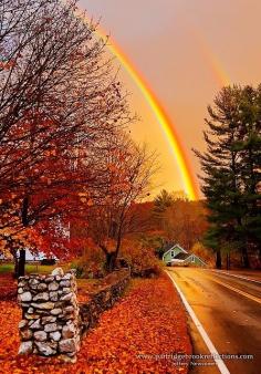 An Autumn Double Rainbow in Quechee, Vermont (maybe we will see this during our anniversary trip this year?)