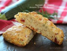 Savory Zucchini Asiago Tomato Scones | Skinnytaste