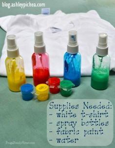 Supplies Needed for T-Shirt Painting with Spray Bottles | a Summer Bucket List Idea on blog.ashleypichea...