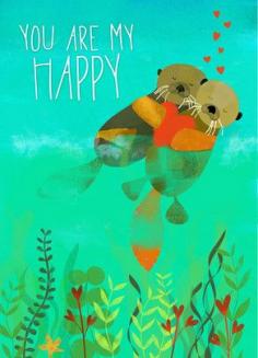 Happy Otter Love Romantic Valentine's Day Card