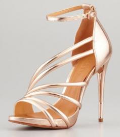 SCHUTZ Gold Adeline Strappy Metallic Sandal Frappe