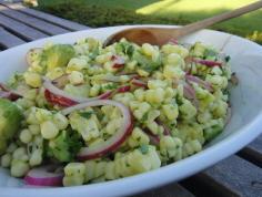 Corn and Avocado Salad with Quick Pickled Onions