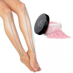 Use This Contouring Trick:  To highlight a bit of muscle tone when wearing a miniskirt, dust a pale pink shimmer powder down your shins in a straight line. This will draw eyes vertically and make legs look longer, says Verizian. Try Victorias Secret Makeup Brilliant Shimmer All-over Powder in Star, $14