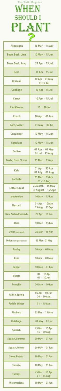 When Should I Plant #gardening #vegetable #schedule