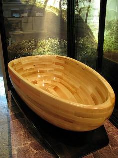Beautiful Wooden Bathtub   to share with Steve