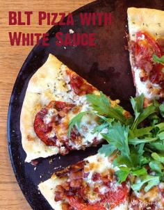 BLT Pizza with White Sauce | Taking On Magazines | www.takingonmagaz... | Just like it sounds, the BLT Pizza with White Sauce is just like the sandwich, but much, much more fun.