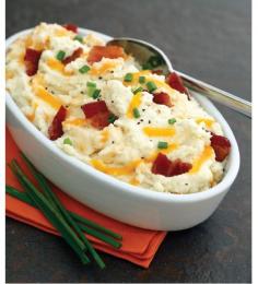 CLICK PIC  2x for Recipe....Bacon  Cheddar Mock Mashed Potatoes... ...Recipe by George Stella... ...For tons more Low Carb recipes visit us at "Low Carbing Among Friends" on Facebook