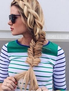 Create this DIY side fishtail braid hairstyle for summer.