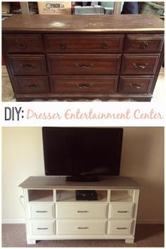 DIY dresser to entertainment center