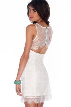 Eyelashed Out Tank Dress in White :: tobi