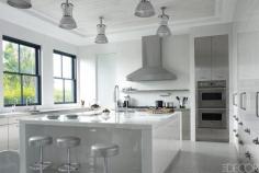 Kitchen Dreams. An all white kitchen in a Southampton Beach House. Interior Design: Haynes Roberts.
