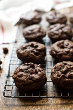 Thick and Fudgy Double Chocolate Cookies
