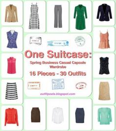 Outfit Posts: one suitcase: spring business casual capsule wardrobe. This site has a to. Of these!