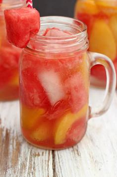Watermelon Peach Spritzer – the perfect drink recipe to cool you down on a hot summer day!