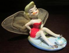RARE ANTIQUE Disney Tinkerbell Peter Pan Fairy Ceramic Porcelain Figure Figurine