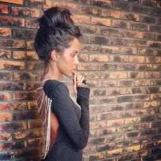 Messy Mohawk bun