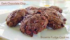 Cut the Wheat, Ditch the Sugar: Dark Chocolate Chip Brownie Fudge Cookies