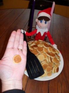 Elf sized pancakes..must remember for breakfast when our elf returns!!