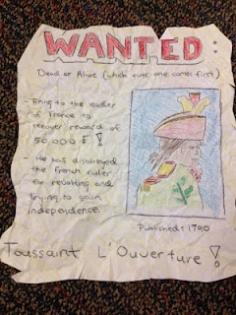 Wanted poster-- I would use with book characters. Original pinner used it with historical figures
