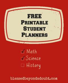 A big list of Free Printable Student Planners! Pick and choose what works for your student.