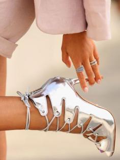 Silver Heels + Silver Feather Ring