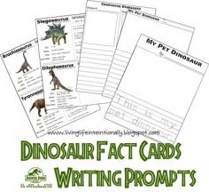 free Dinosaur Fact Cards and writing prompts