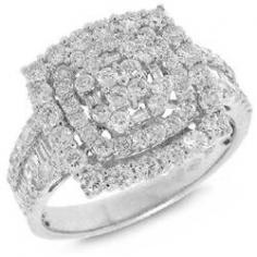1.60Ct 18K White Gold Diamond Women's Fashion Right Hand Ring