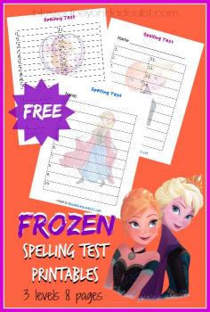 Frozen Spelling Test Printables that works with all spelling lists!