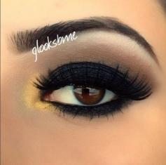 Smoky eye makeup - #smokeyeye #eyemakeup #yellowshadow #blackshadow #eyes #bornprettymakeup - bellashoot.com