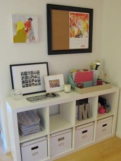 office organization by rosella.  Clean and easy access for home office.