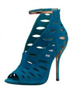 Tamera V-Neck Cutout Ankle-Wrap Sandal, Blue by Jimmy Choo at Bergdorf Goodman.