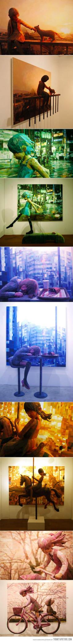 Shintaro Ohata combines sculpture and canvas in his art…