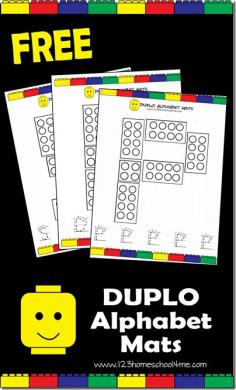 FREE Lego Duplo Alphabet Mats for Preschoolers #lego #alphabet #preschool