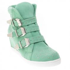 Women's #Fashion #Shoes:  Forever Womens COLIMA15 #Mint Green and Silver Round Toe Hidden Wedge High Heel Fashion Sneaker Shoes: #Sneakers / #Wedges