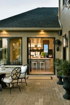 Omg! Love everything about this kitchen and patio! Love that the patio is right off the kitchen