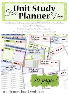 Free Unit Study Planner - 30 Pages!