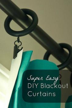 Transform fabric or curtain panels into blackout curtains with this super easy no sew project!