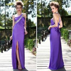 show legs purple halter dress was thin fashion inclined shoulder beaded dress toast