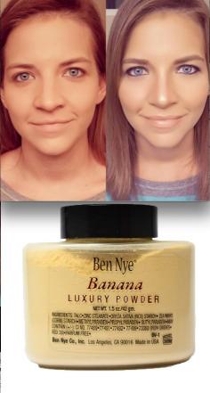 FINALLY found my holy grail concealer, powder, & foundation beauty product! Ben Nye Powder in Banana is the BEST product for dark under eye circles, uneven skin tones  and for people like me who want to lightly contour your face with little to no effort and time. $12-28 dollars, lasts a life time. Use a flat powder brush, dab on your T zone & under eyes, let sit for 5 minutes and brush outwards and blend. AMAZING results, don't let the yellow color fool you- it works for all skin tones!