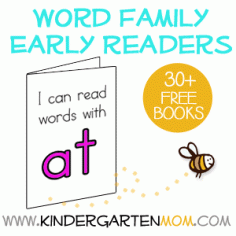 Free Beginning Reader Printables: Word Families & Rhyming Words