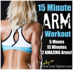 Amazing 15 minute at-home arm workout from www.Tone-and-Tigh...